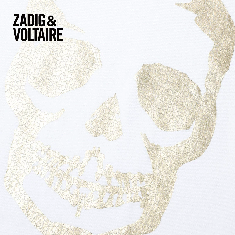 Свитшот женский Zadig & Voltaire с круглым вырезом, повседневный стиль, тренд, горячая штампованный принт черепа 7120FD
