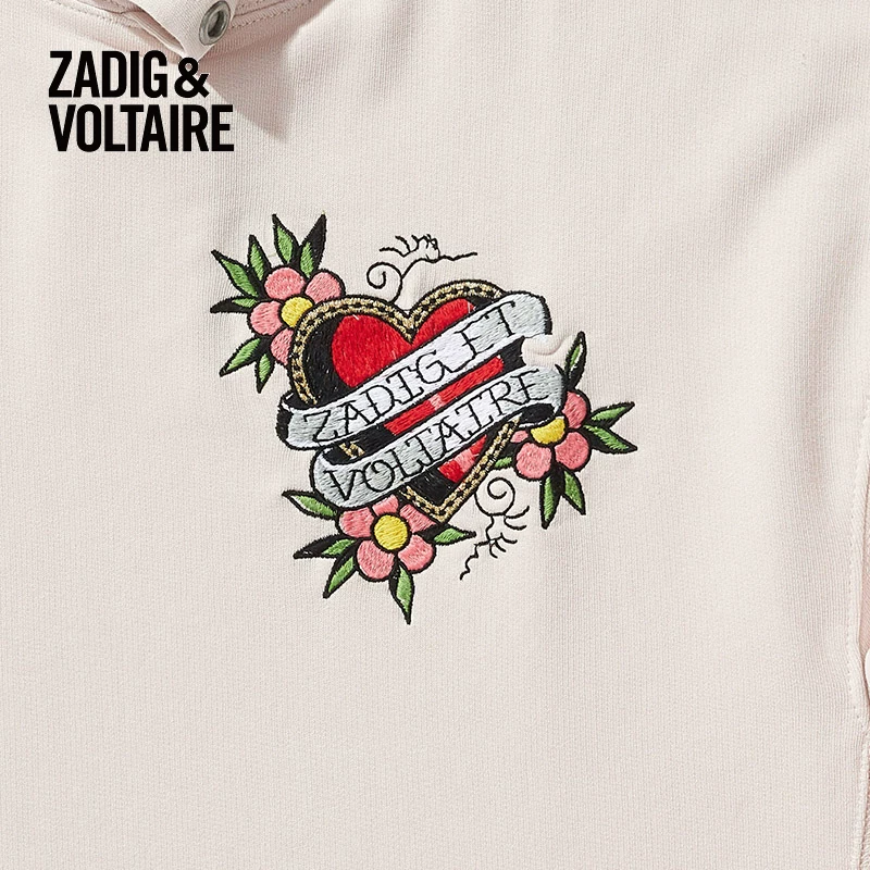 Свитер женский с капюшоном Zadig & VOLTAIRE повседневный уличный стиль многошовный декоративный карман кенгуру 7129FD
