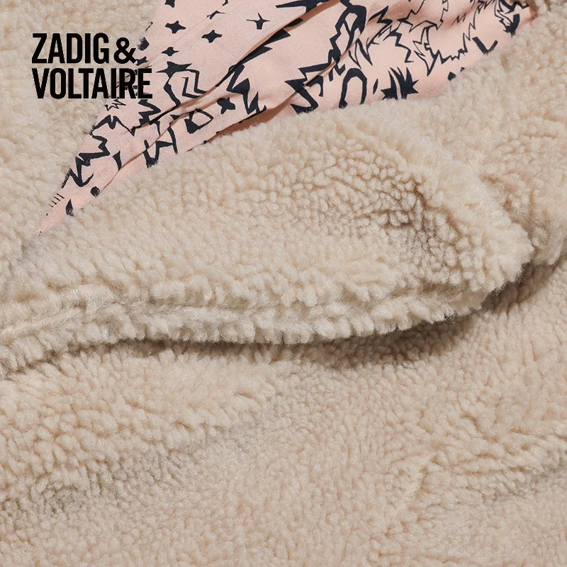 Женская шуба из искусственного агна lambwool Zadig & Voltaire, повседневная, средней длины, двубортная 0609FD