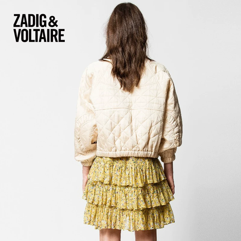 Женская куртка Zadig & VOLTAIRE куртка повседневная короткая плечо ромб компресс молния 3401WD