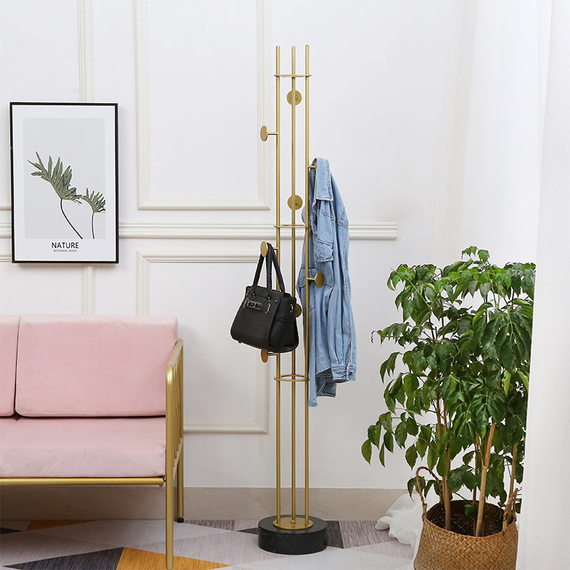 In the net red design coat rack landing marble stainless steel Nordic living room light luxury hanging rack