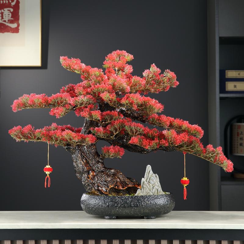 New Chinese-Style Living Room Bonsai Artificial Welcoming Pine Green Plant Decoration Office Indoor Potted Plant Entryway Tabletop New Chinese-Style Living Room Bonsai Artificial Welcoming Pine Green Plant Decoration Office Indoor Potted Plant Entryway Tabletop