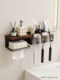 Walnut Toothbrush Holder for Bathroom Sink, No-Drill Installation, Face Towel, Mouthwash Cup Storage Rack