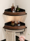 Walnut Bathroom Storage Rack Triangle Shelf No-Drill Toilet Shower Washroom Toiletries and Skincare Rack