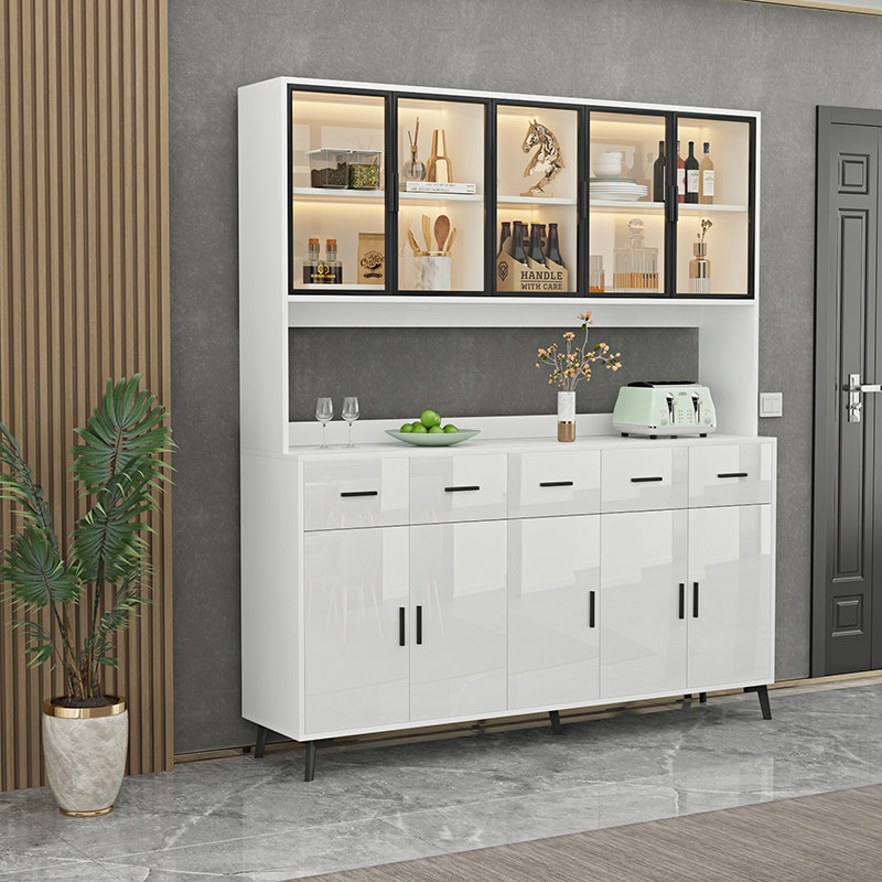 Mind-style light lavish dining cabinet integrated by wall Wine Cabinet Dining Room Tea Water Cabinet Bowls Tray Cabinet Kitchen High Cabinet Modern Brief Yognau