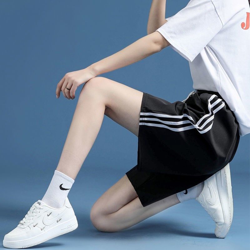 Ice Silk Speed Dry Sports Shorts Women Loose 50% Pants High Waist Version Casual Summer Thin students running 50% pants