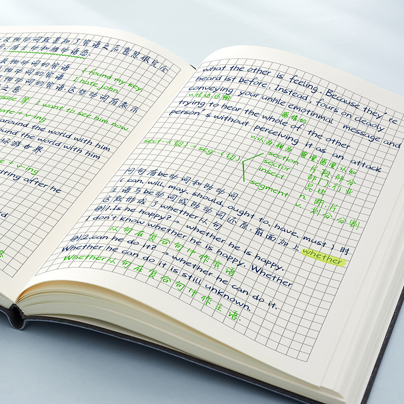 Grid grid book Hand painting portrait Plain grid notebook Simple A5 thickened soft leather hand ledger College students reading and drawing literature and art exquisite net red ins wind diary notepad