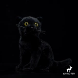 Покупки самообслуживания без обслуживания клиентов - кукла-имитация черной кошки, милая кукла-кошка с короткой стрижкой, плюшевая игрушка китайского пасторального кота.