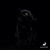 Покупки самообслуживания без обслуживания клиентов - кукла-имитация черной кошки, милая кукла-кошка с короткой стрижкой, плюшевая игрушка китайского пасторального кота.