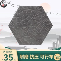 Wall and floor tiles decoration photo wall relief six-sided floor tiles Chinese ancient brick carving antique blue bricks