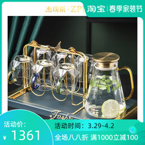 ZPPSN water furniture glass tea cup tea set light and luxurious kettle water cup home cup high-end living-room cup with suit