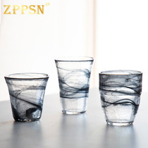 Italy ZPPSN glass Nordic ins wind black and white ink tea cup creative cup round color handmade