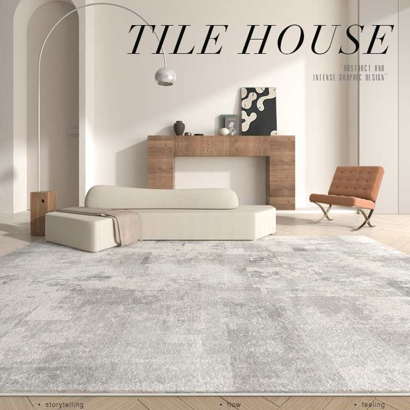 yulive gray carpet living room imitation mink velvet is dirty and easy to care for bedroom light luxury high-end design minimalist floor mat