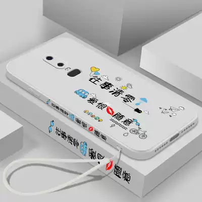 One plus 6 mobile phone Protective case lens all inclusive one plus 6T straight edge liquid silicone shell 1 6t new products 1 6 text creativity one plus six men and women thin couple full wrap to send tempered film Chinese style