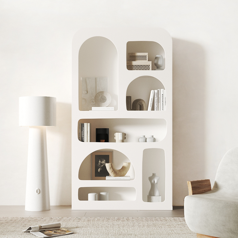 Cream Wind Trim Cabinet Minimalist Display Cabinet Cave Wind Display Cabinet Storage Cabinet Nordic Floor Bookcase Xuanguan Cabinet