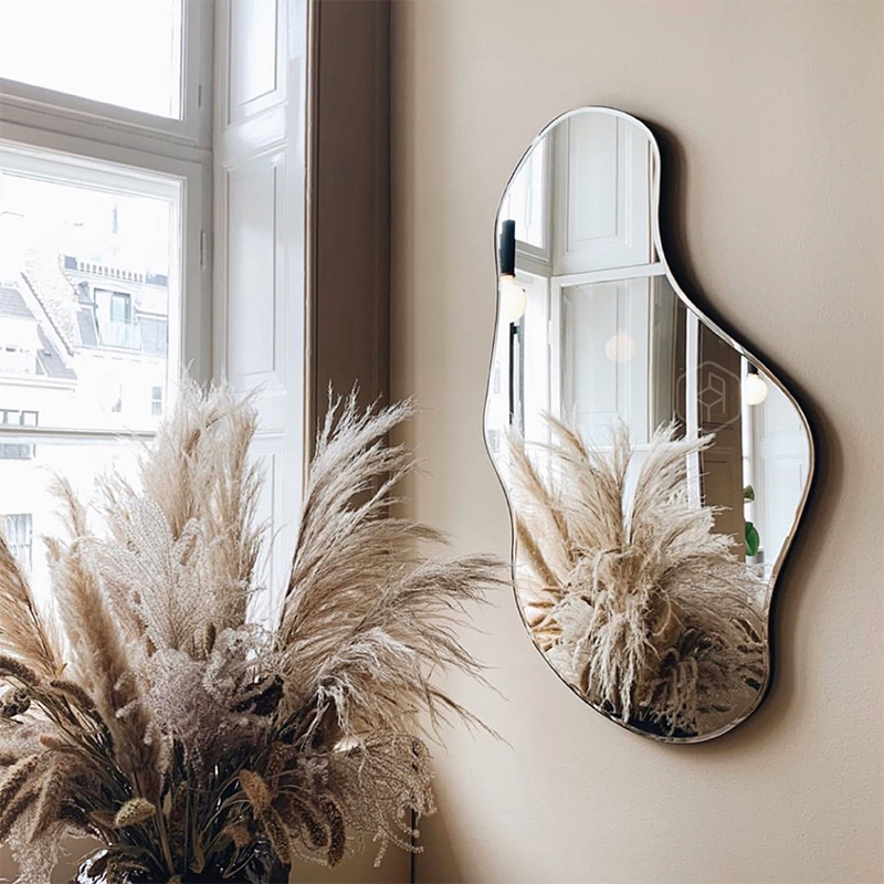 Nordic full-length mirror Wall-mounted ins decorative clothing store fitting mirror wall-mounted Bedroom full-length mirror wall-mounted alien mirror