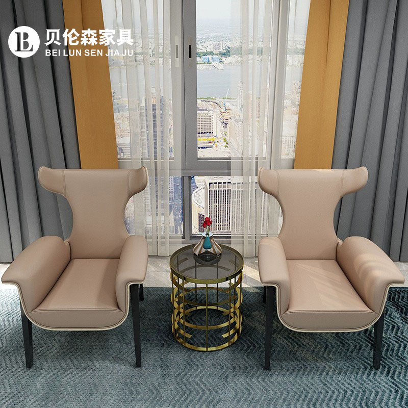 Italian Light Luxury Leisure Single-person Chair Sales Office Business Simple Tiger Chair Leather Leisure Sofa Chair Furniture