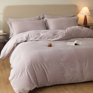 Winter Delicate Short Velvet Baby Velvet Bed Duvet Cover One-Piece 180*220 Quilt Cover Heattech Milk Fiber Fleece-lined 