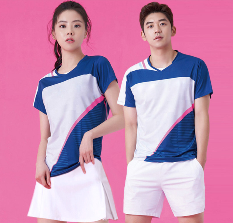 2020 new badminton jersey men's and women's fashion short sleeves set quick dry table tennis tennis tennis suit competition team uniform customization