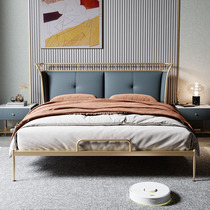 Nordic simple technology cloth bed disposable modern light luxury Net red iron bed small apartment master bedroom double soft bag big bed