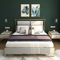 Nordic modern simple bed master bed double net red ins Wind iron frame bed 1 5 m small apartment single bed