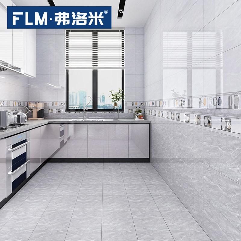 Flomi fresh and simple all-ceramic kitchen and bathroom tiles wall tiles 300x600 kitchen powder room tiles Non-slip floor tiles