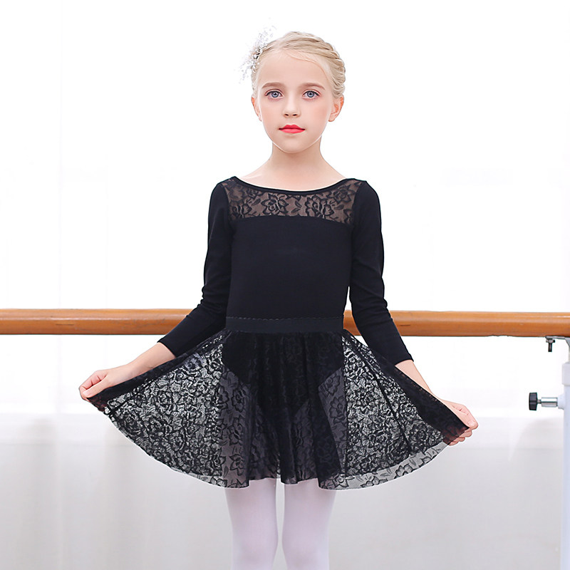 Children Dance Suits for girls Autumn Winter Long Sleeves Dancing Costumes Black Chinese Dance Subdivided Examination Class 