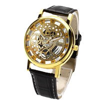Hot selling hot style simple and fashionable youth business hollow watch non-mechanical watch belt fashion watch wristwatch