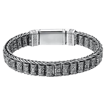 Popular bracelets for men and women light luxury braided niche design six-character mantra bracelet retro personalized bracelet