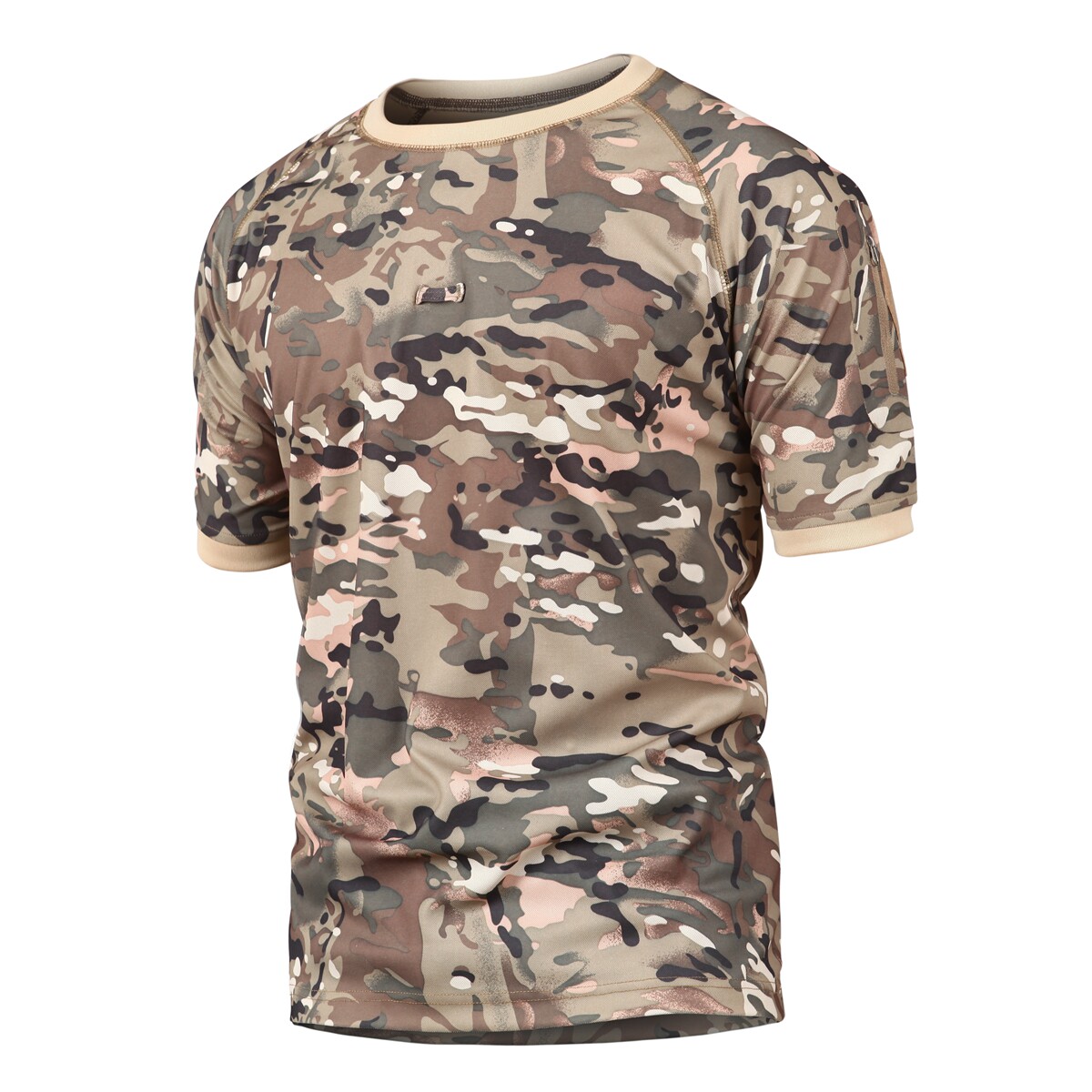 Military camouflares men's summer breathable short sleeves T-shirt outdoor team expands camouflares round collar speed dry half sleeves