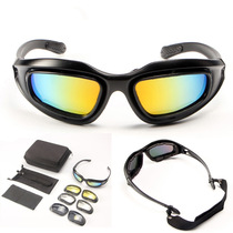C5 tactical glasses outdoor sports protective sunglasses mountaineering riding fishing goggles four-piece set combination