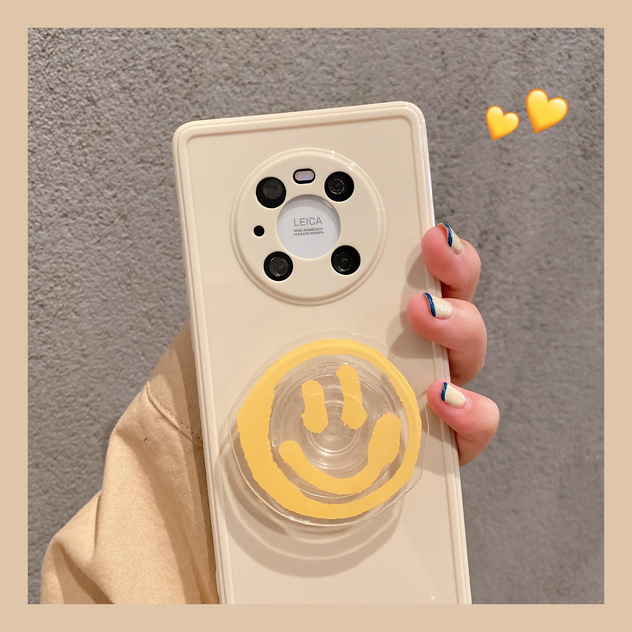 Tuolan ins graffiti smiley bracket suitable for Huawei mate40pro mobile phone protective shell mate30pro 40e glory 50 50pro 50se silicone