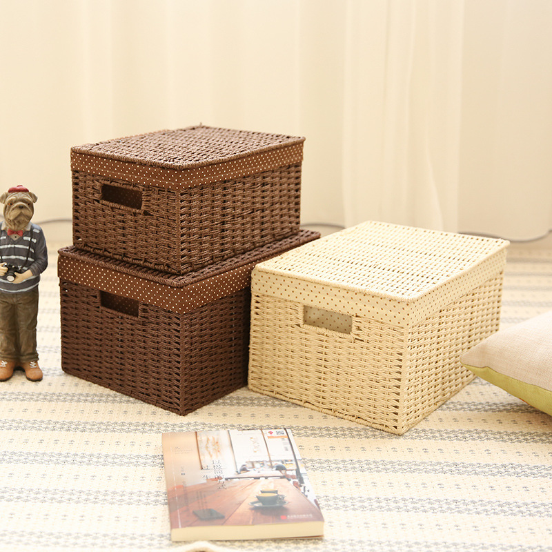 Willow profile Imitation Vine chic containing basket Desktop trumpet Bamboo Basket Blue basket Woven Fabric Finishing Box Debris snacking Box