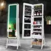 Odian Fan full-length mirror Full-body floor-standing mirror Household wall-mounted lamp storage mirror cabinet Bedroom stereo full-body mirror
