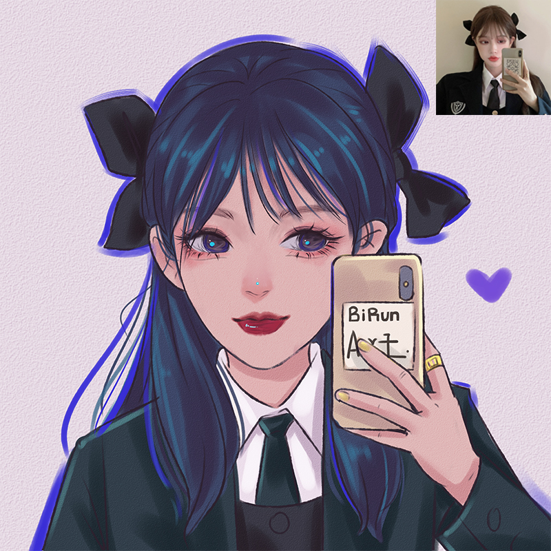 Hand-painted Avatar Custom Generation Painting Cute Avatar Transfer Hand-painted Q Edition Cartoon Couple Katong Painting Birthday Gift Custom-Taobao