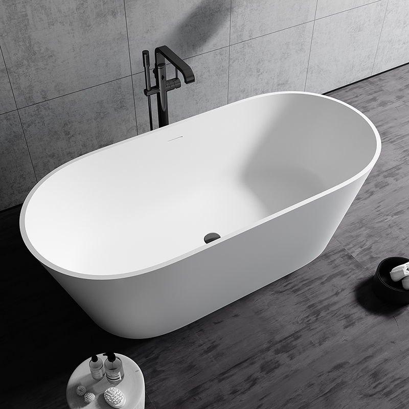 Original Vegetarian Space Matt Bath Freestern-style Home Goose Egg Type Double Hotel Folk oval artificial stone bathtub