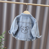 Girl Denim Jacket 2022 New Childrens Spring Autumn Children Cartoon Spring Dress Womens Baby Foreign Air Spring Clothes