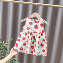 Childrens one-piece dress Summer 2022 New girls summer cute sleeveless sleeveless vest skirt woman baby thin dress