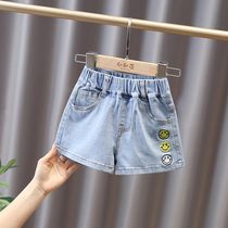 Childrens denim shorts Summer 2022 new female baby Yangqi 100 lap hot pants girls wear pants outside the summer