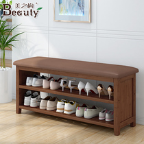 Changing shoes stool Home Doorway Shoes Stool Style Shoes cabinet Sitting Couch Stool Solid Wood Shoe Rack Soft Bag cushion Nordic Shoes Stool