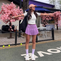 Ultra-short mini slim-leg long tennis skirt anti-exposure pleated skirt A-line quick-drying sports skirt safety pants badminton