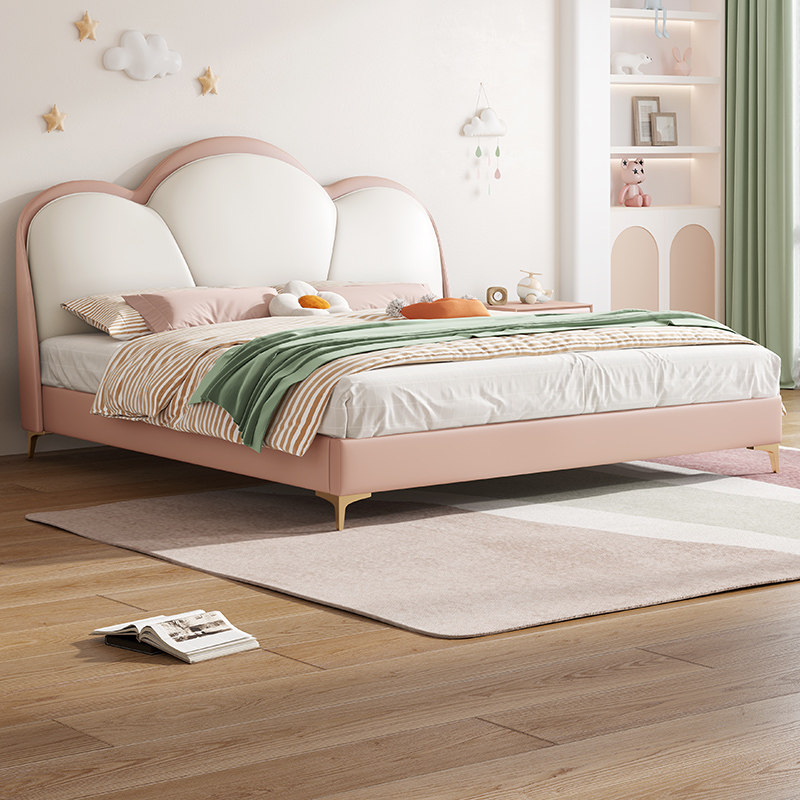 Children's Bed Girls Bed Modern Simple Bedroom 1 35 m single solid wood can customize the red cloud bed