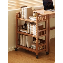 Japan imported MUJIE bookshelf rack floor-standing household multi-layer mobile wheeled trolley simple utility cabinet