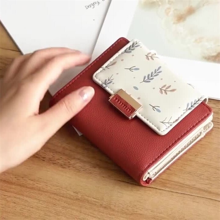 Wallet student Japanese wild retro Korean version ultra-thin compact short simple folding mobile phone bag coin purse tide brand