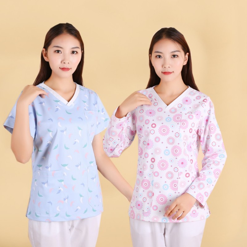 Floral color nurse clothing winter and summer long and short sleeve oral dentist clinic confinement confinement care split two-piece suit