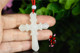 Xinjiang Hotan Jade Cross Pendant White Jade Cross Men and Women Jade Pendant Necklace