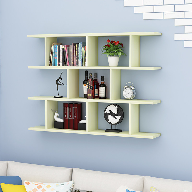 Wall-mounted shelf-free punched bedroom bookshelf wall partition wall wall hanging frame landing multi-layer reception frame