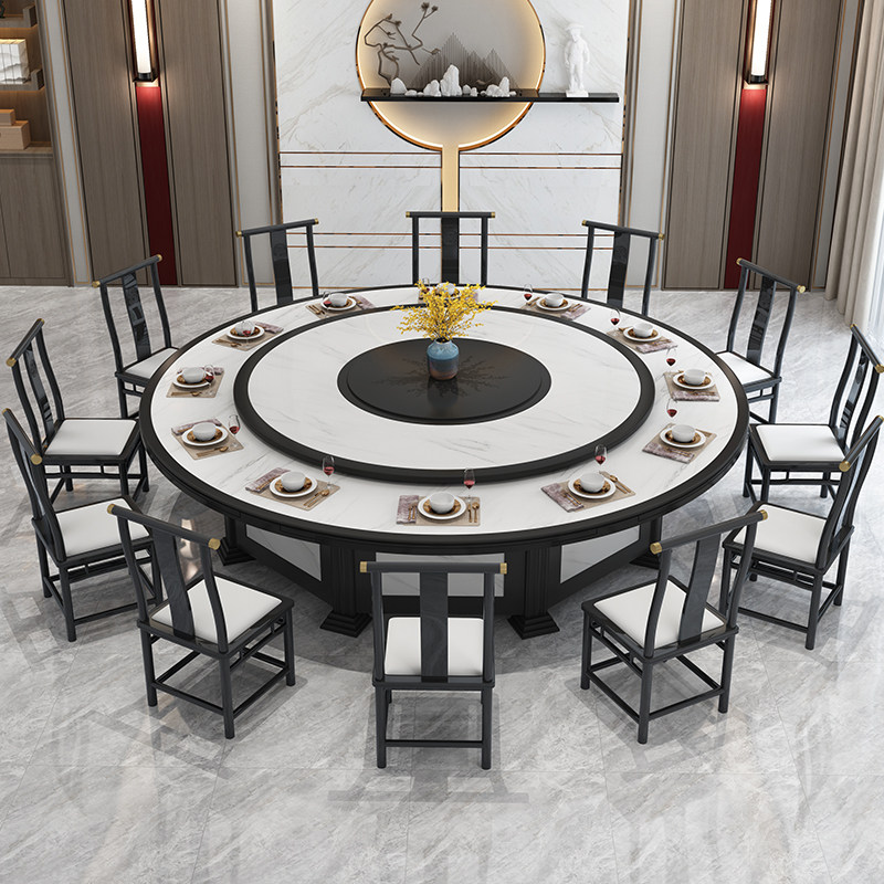 Hotel Electric Dining Table Large Round Table Dining Room Chinese 15 people 30 people Automatic swivel with turntable Restaurant Round New