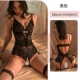 Black Lace Deep V Open Countective Connective Clothing