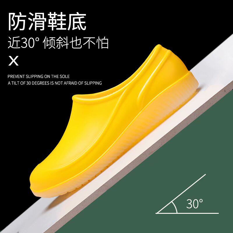 Shallow mouth rain shoes summer men and women low-gang rain boots anti-skiing shoes kitchen food boots soft sole wear resistant working adhesive shoes